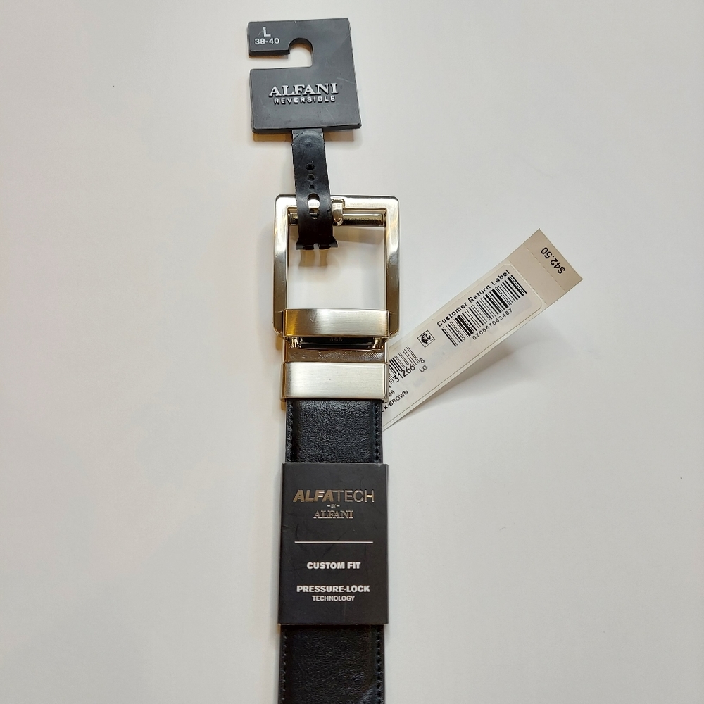 Alfani Men's Dress Reversible Belt Black /Brown - Picture 2 of 3